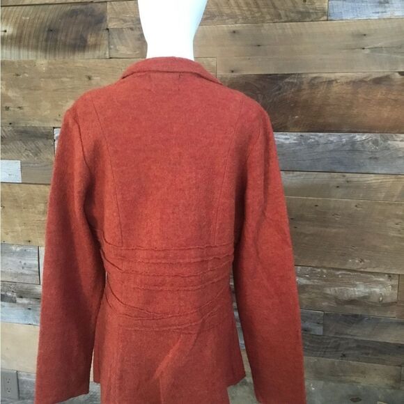 Cynthia Rowley medium burnt orange wool sweater front buttons sz L - Picture 4 of 5